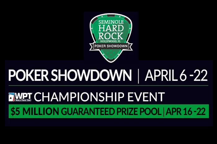 Seminole Hard Rock Poker Showdown April 6-22 with $5M Guarantee Championship Event 0001