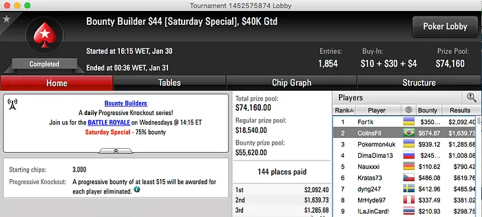 kurtWSOP, Pikini e Rodrigo Caprili Deep Em Eventos TCOOP 110