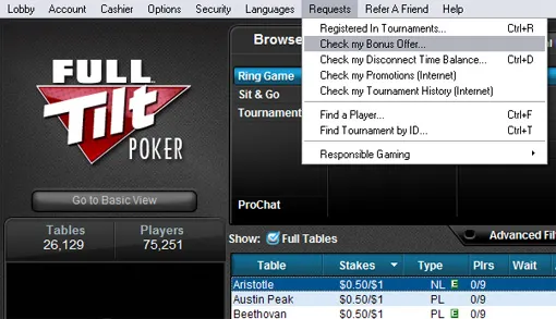 Reclame um Bónus de 0 na Full Tilt Poker! 101