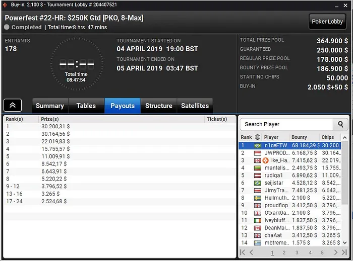 Lobby de poker do partypoker