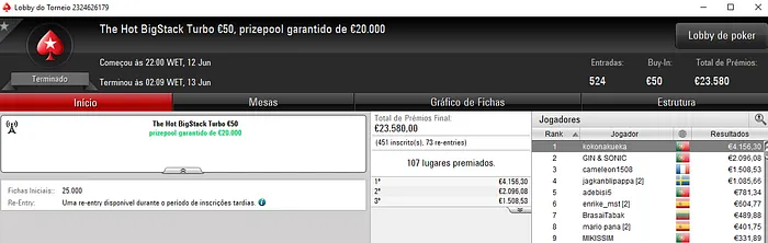 PokerStars.FRESPT: kokonakueka, piscinas25 e MFreitas211 com Terça-Feira Gorda 101