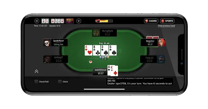 PokerStars MI app
