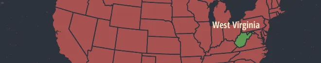 West Virginia Online Poker Map