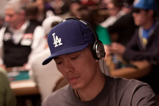 Nam Le slowly building up chips.