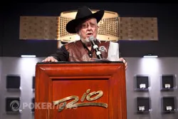 Oklahoma Johnny Hale (Seen Here Delivering the Opening Address at the 2011 Seniors Championship) is a Fixture on the Senior Poker Circuit