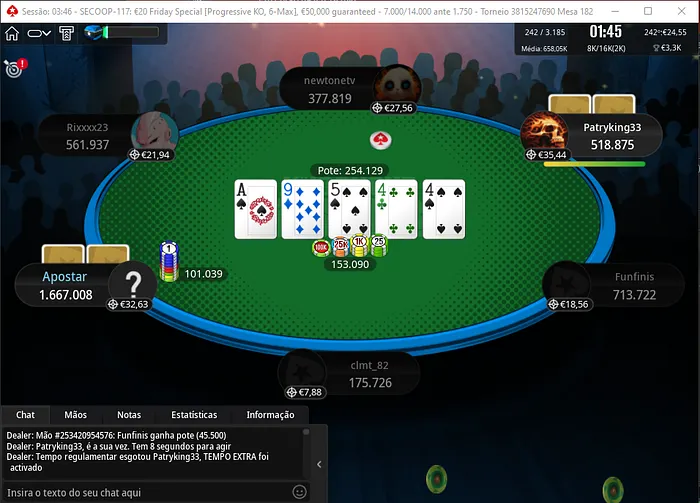 Torneio de Poker MTT na PokerStars.pt