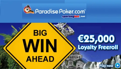 Freeroll €25,000.00 na Paradise Poker 0001