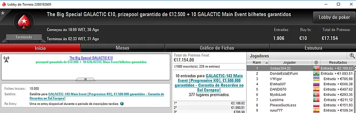 Torneios Regulares: TPirez18 Conquista o The Big €20 & Mais 103