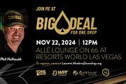Big Deal for One Drop Charity Event Kicks Off F1 Race Week in Las Vegas; Hellmuth to Emcee