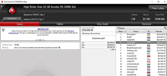 Lobby de poker do PokerStars