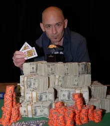 Greg Hopkins Behind His Mountain of Cash