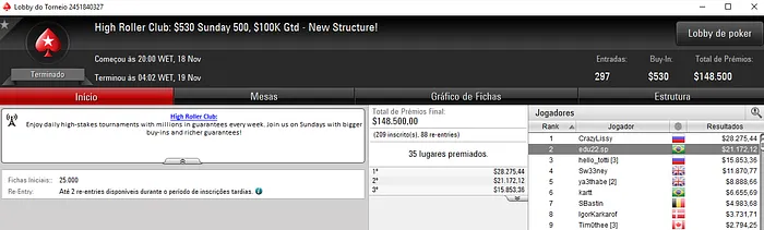 Fred Volpe e edu22.sp Chegaram à Mesa Final do Sunday Million 102