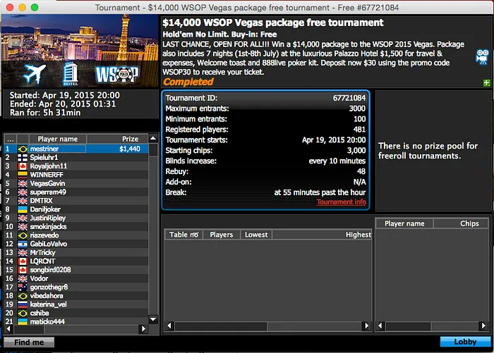 "mestriner" e "donkeybrazil" Jogam Main Event WSOP com o 888poker 101