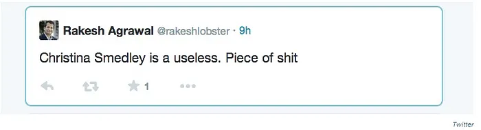 Post Tweeter Rakesh Agrawal