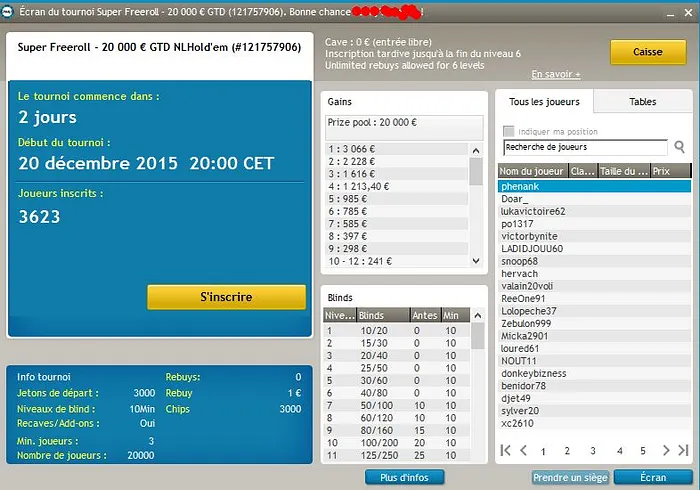 Super Freeroll de Noël, dimanche sur PMU Poker (20.000€ GTD) 101
