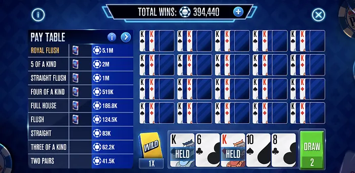 WSOP wild video poker