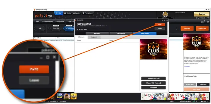 Invita a tus amigos a tu club