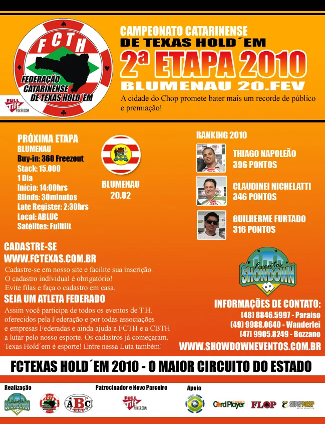 Circuito Catarinense de Texas Hold’em: Blumenau sediará a segunda etapa 101