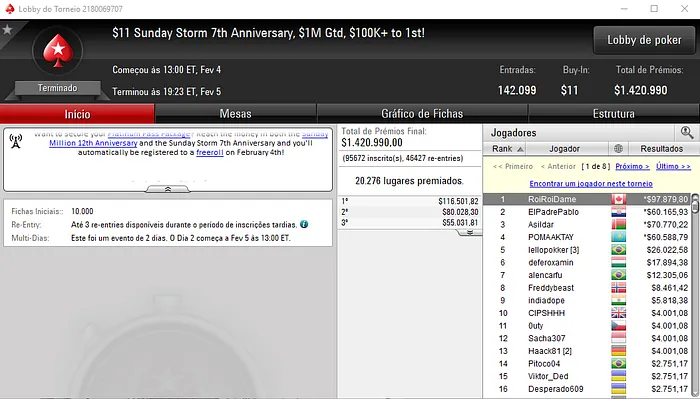 lellopokker e alencarflu na Mesa Final 7º Aniversário do Sunday Storm 101