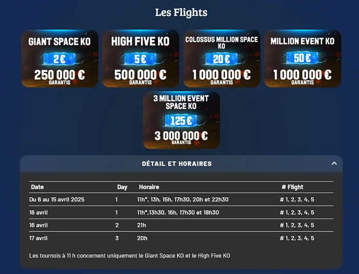 Winamax Series flights