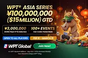 ¥100,000,000 ($15Million) Guaranteed During the WPT Global Asia Series