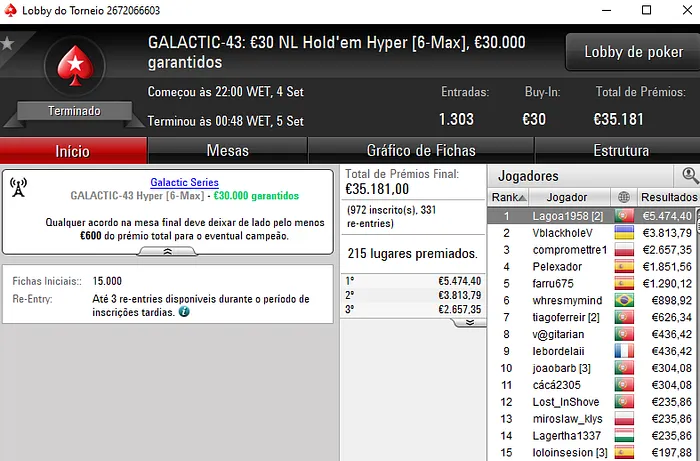 Lobby de poker da PokerStars