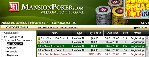 ,000 PokerNews Cash Freeroll na Mansion Poker – HOJE! 101