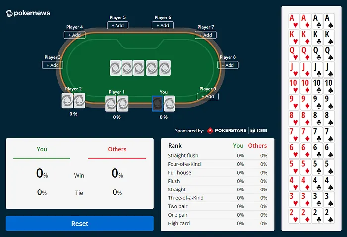pokernews texas holdem calculator