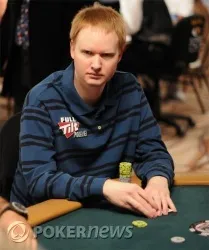 Turner at start of tournament yesterday with bigger stack