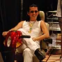Scotty Nguyen relaxes on the bubble