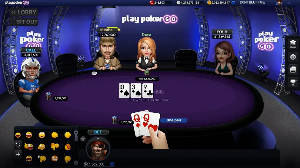Table gameplay - PlayPokerGO