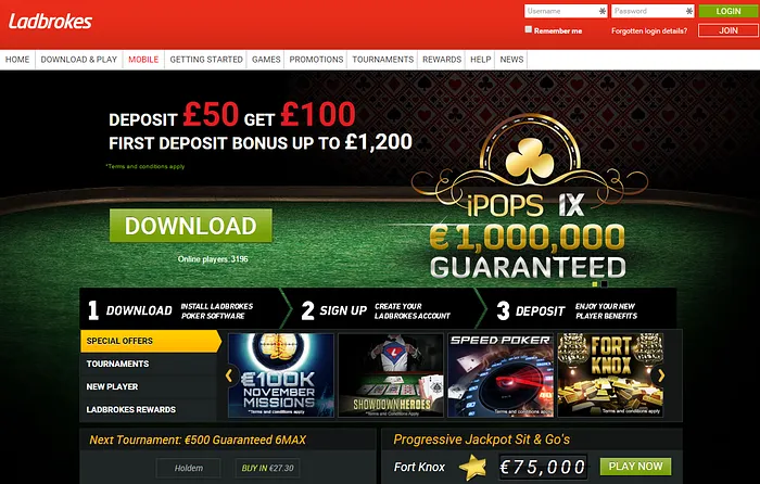 Ladbrokes Poker screenshot