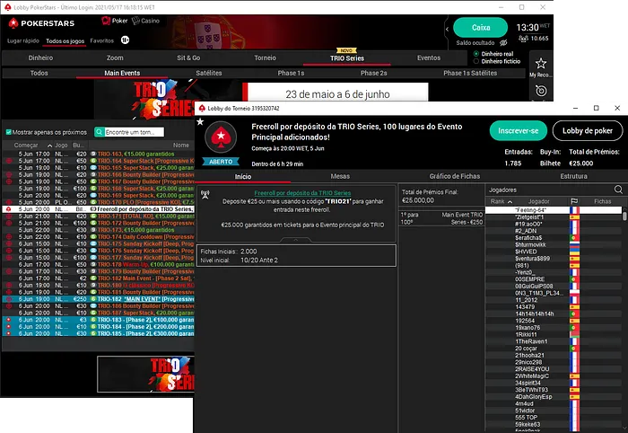 freeroll pokerstars TRIO Series 2021