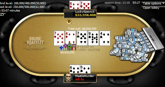 Final hand of the tournament
