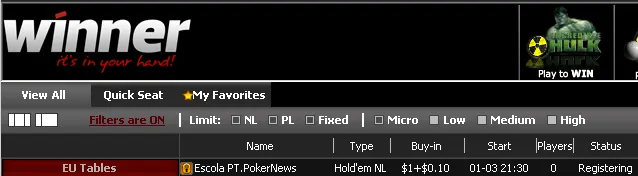 Hoje às 21:30 Arranca a Liga PT.PokerNews na Winner Poker 101