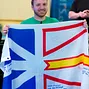 Mike Watson displays the Newfoundland flag