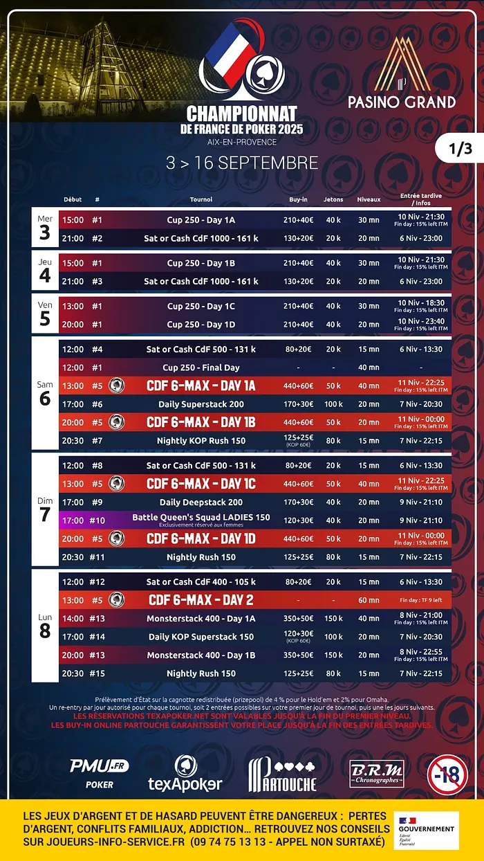 Programme Championnat de France