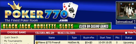 Hoje às 17:05 Torneio Semana 0 Cash Freeroll na Poker770 101