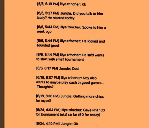 Cates and Trincher phone log