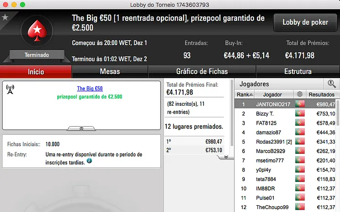 Faustideo Vence Big €100, gil_dias1976 o The Hot BigStack & Mais 103