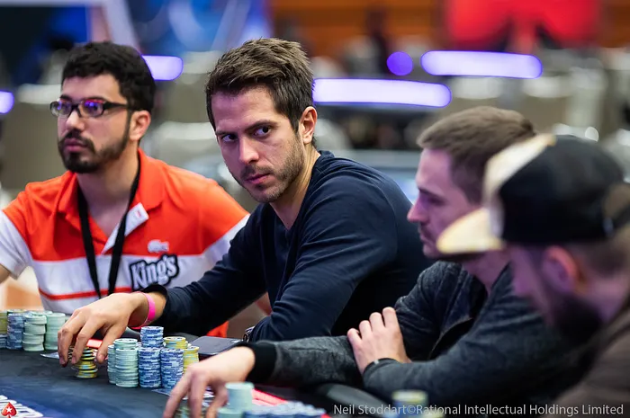 Norbert Szecsi chip leaer in the EPT Prague Main Event