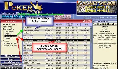 C'est Noël sur PokerNews: Freerolls de 5000$ sur Poker770! 101