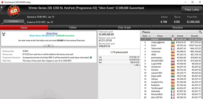 Lobby de poker da PokerStars