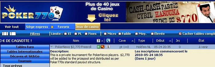 Poker770 : Freeroll PokerNews 2770$ le 24 mai 2010 101