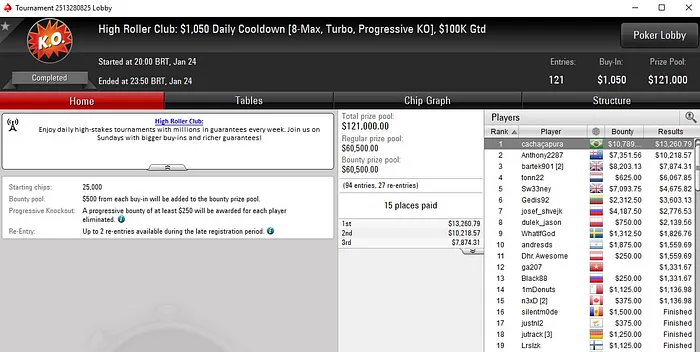 Lobby de poker do PokerStars
