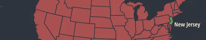 New Jersey Online Poker Map