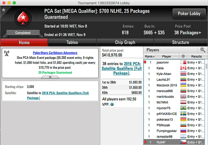 RuiNF e Juca Vão ao PCA; Tomás Paiva ao EPT Praga & Mais 102