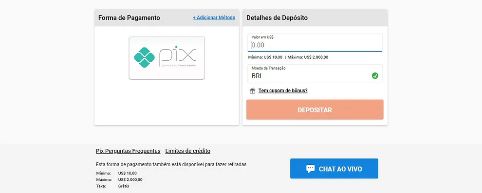 deposito partypoker pix