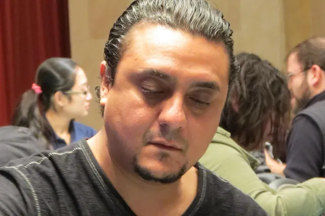 Miguel Javier shortly after hitting a royal flush