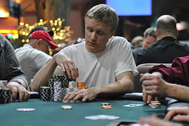 Chris Burmeister holds the overall chip lead heading to Day 2.